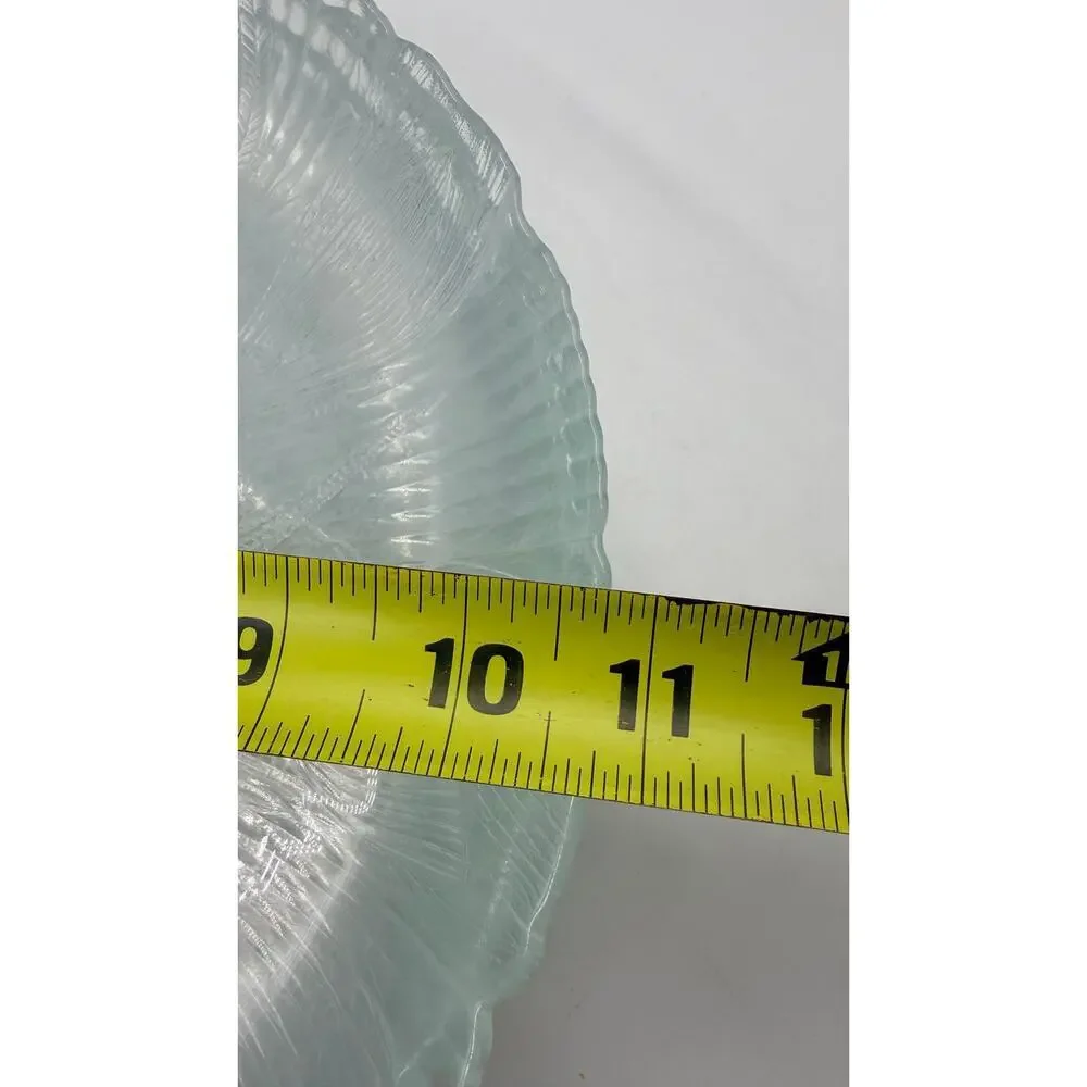 Vintage Set of 10 Arcoroc French Floral 10.75” Glass Plate Dinner Plates